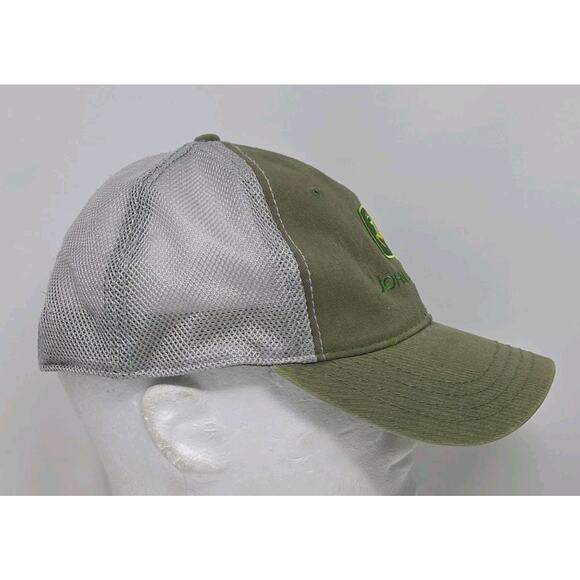 John Deere Genuine Quality Green Snapback Cap Gray Mesh Hat Tractor Farm - Picture 3 of 10